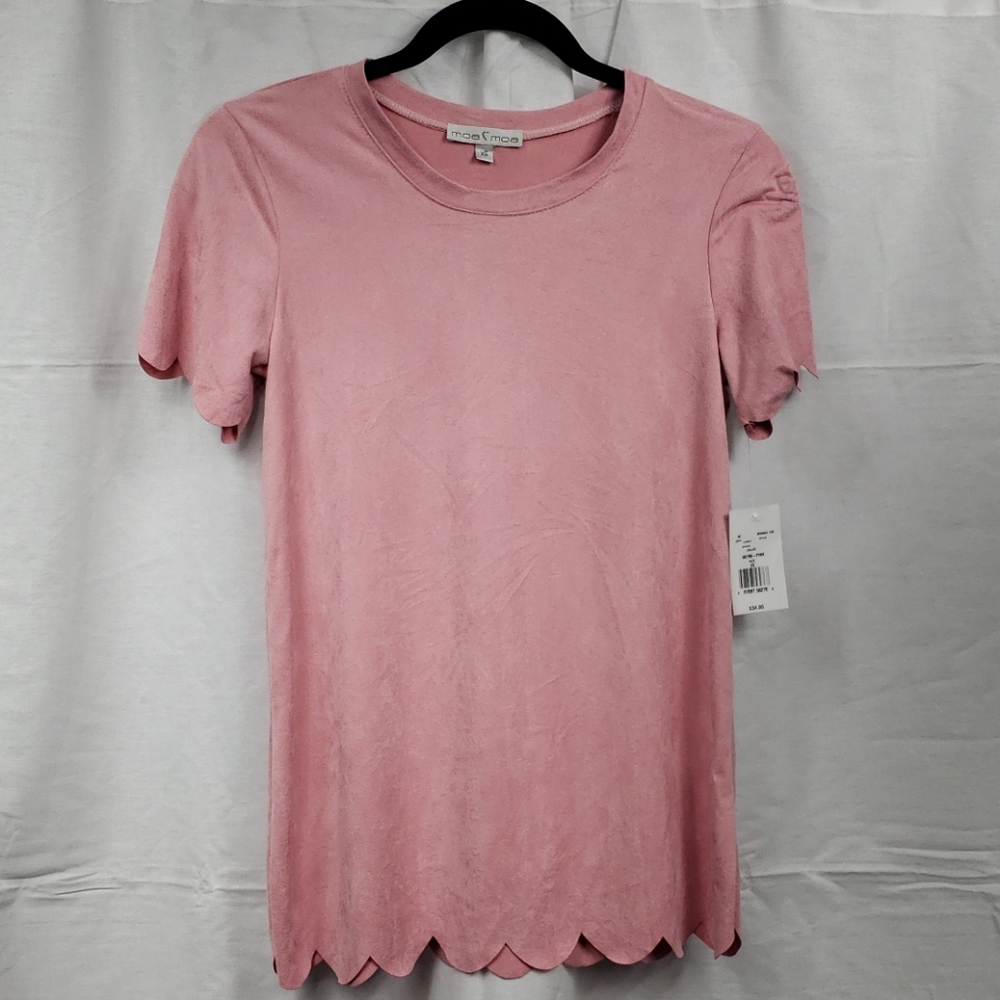 NWT NEVER WORN PINK SUEDE TOP SZ XS